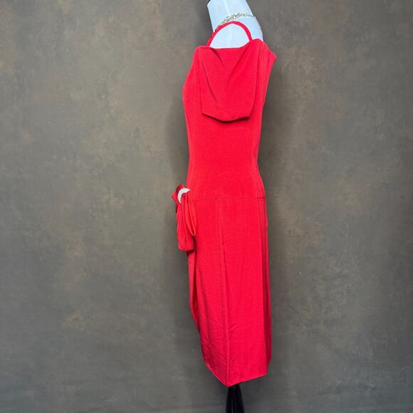 Morton Myles Red Bow Cocktail Dress 6 | Vintage 80s, Glam, Old Money - Picture 8 of 10